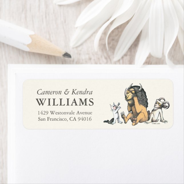 Max and the Wild Things Playing Return Address Label (Insitu)