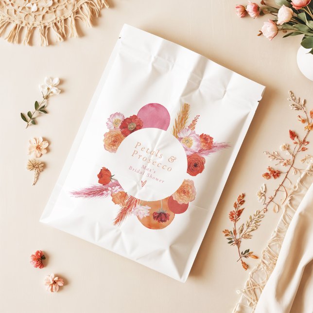 MAX Bright Floral Petals & Prosecco Bridal Shower Favour Bag (Creator Uploaded)