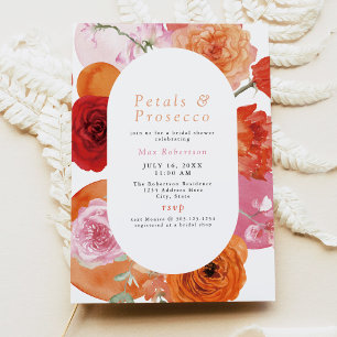 MAX Bright Floral Petals & Prosecco Bridal Shower Invitation