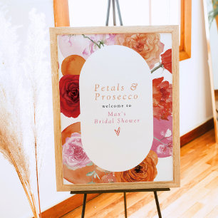 MAX Bright Floral Petals & Prosecco Bridal Shower Poster