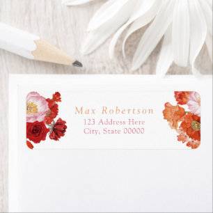 MAX Bright Floral Petals & Prosecco Bridal Shower Return Address Label