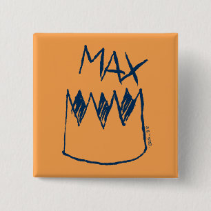 Max & Crown Sketch 15 Cm Square Badge