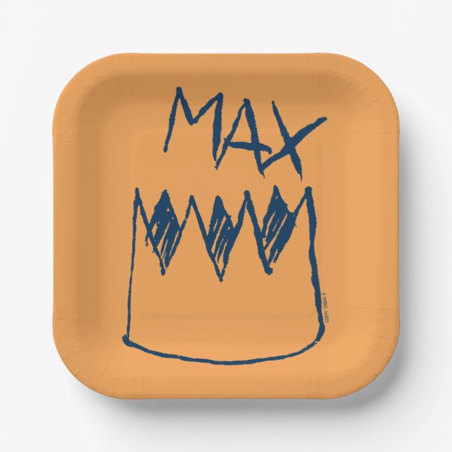 Max & Crown Sketch Paper Plate (Front)