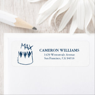 Max & Crown Sketch Return Address Label