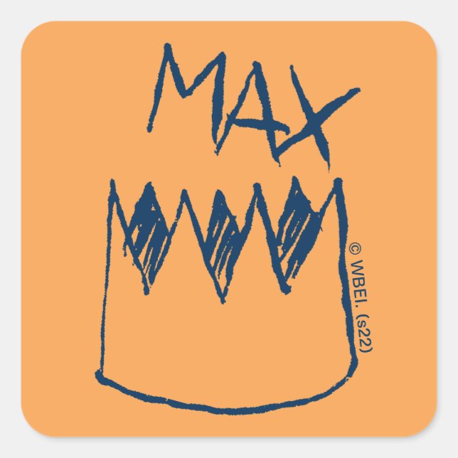 Max & Crown Sketch Square Sticker (Front)