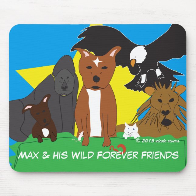 Max & His Wild Forever Friends Mousepad (Front)