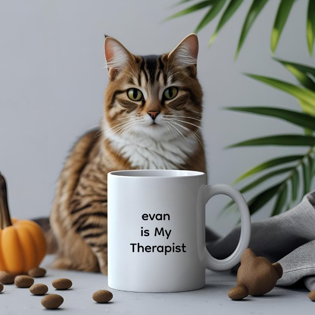 Max is My Therapist – Emotional Support Pet Mug (Creator Uploaded)