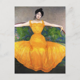 Max Kurzweil- Lady in Yellow Dress Postcard