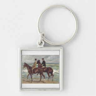 Max Liebermann: Two Riders on the Beach Art Key Ring