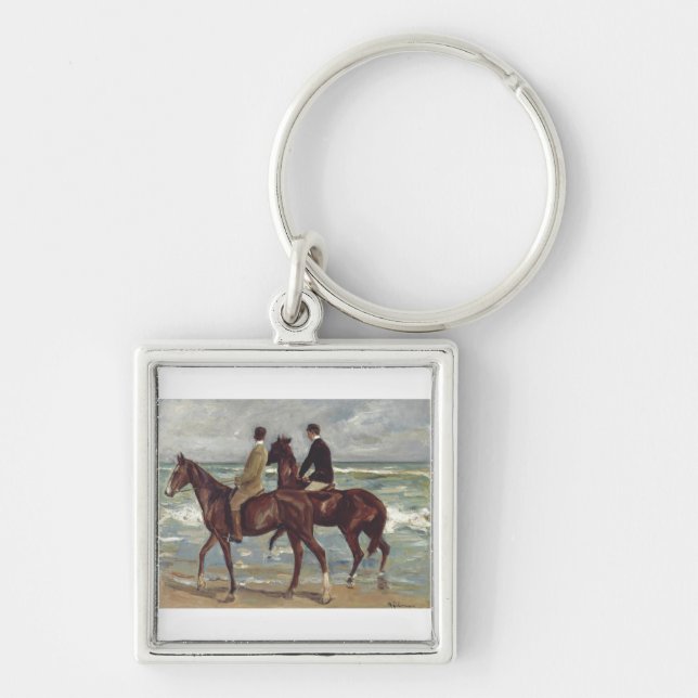 Max Liebermann: Two Riders on the Beach Art Key Ring (Front)