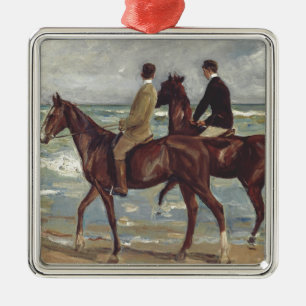 Max Liebermann: Two Riders on the Beach Art Metal Ornament