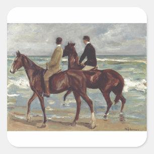 Max Liebermann: Two Riders on the Beach Art Square Sticker