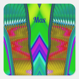 MAX ~ Multicoloured 3D ~ Square Sticker