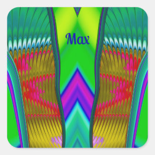 MAX ~ Multicoloured 3D ~ Square Sticker