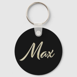 Max Name whitegold Button Keypenter Key Ring