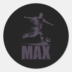 Max Soccer Boys Personalized First Name Max T Shir Classic Round Sticker