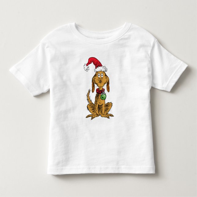 Max the Dog in Santa Hat Toddler T-Shirt (Front)