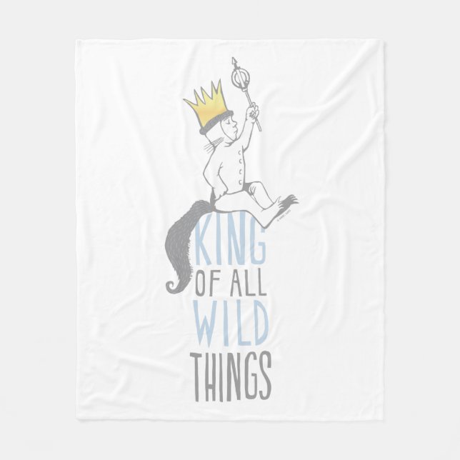 Max | The King of All Wild Things - Blue Fleece Blanket (Front)