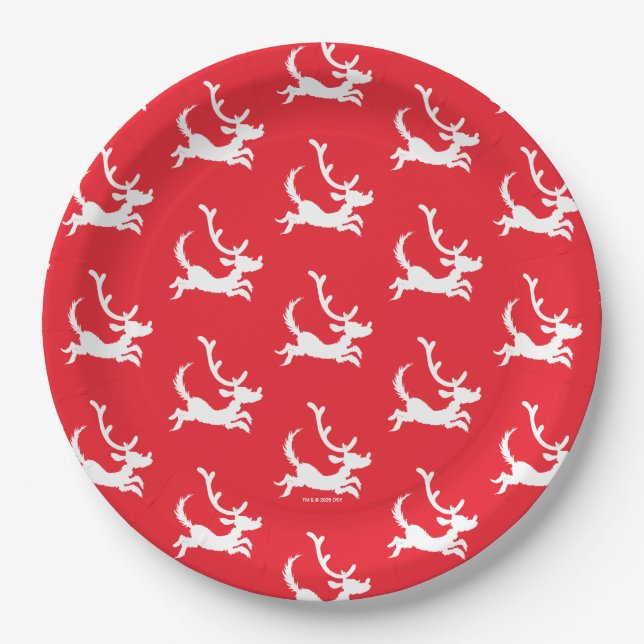 Max the Reindeer Silhouette Paper Plate (Front)