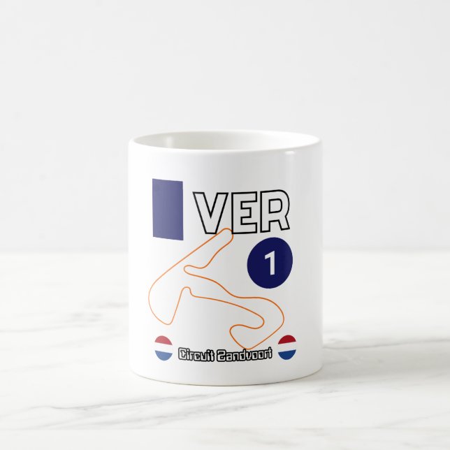 Max Verstappen, Circuit Zandvoort, formula 1 Coffee Mug (Center)
