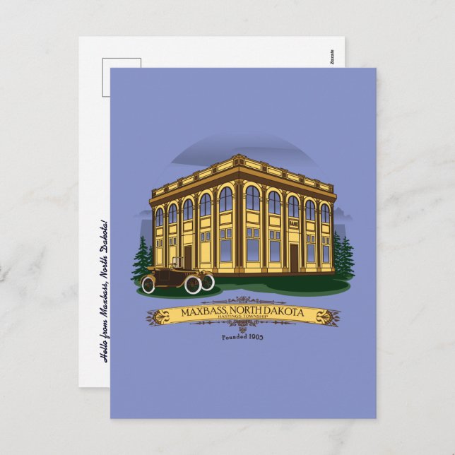 Maxbass Historic Town Square Postcard (Front/Back)