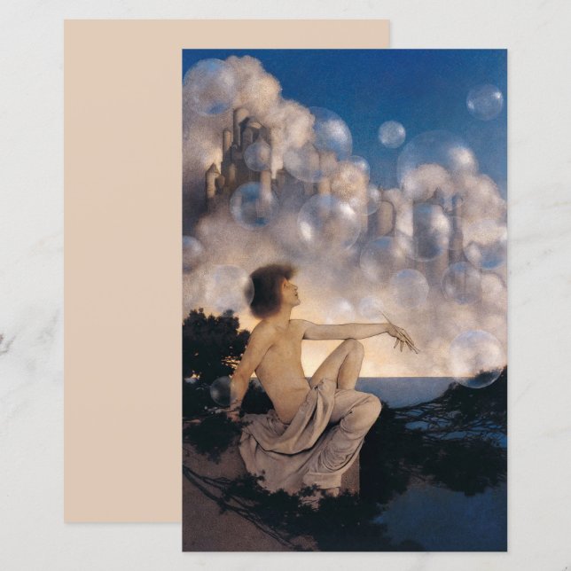 Maxfield Parrish Air Castles 1904 Vintage Fantasy  (Front/Back)