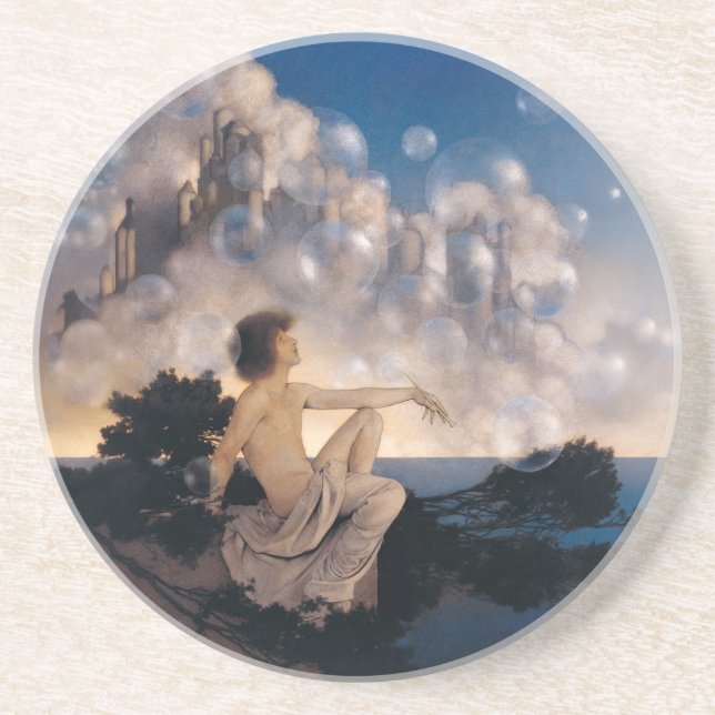 Maxfield Parrish Air Castles 1904 Vintage Fantasy  Coaster (Front)