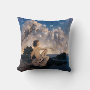 Maxfield Parrish Air Castles 1904 Vintage Fantasy  Cushion