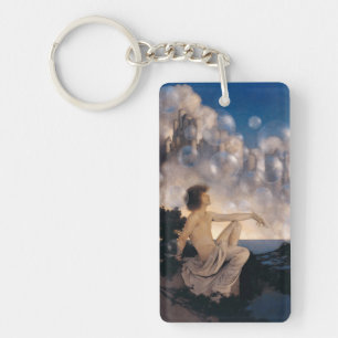 Maxfield Parrish Air Castles 1904 Vintage Fantasy  Key Ring
