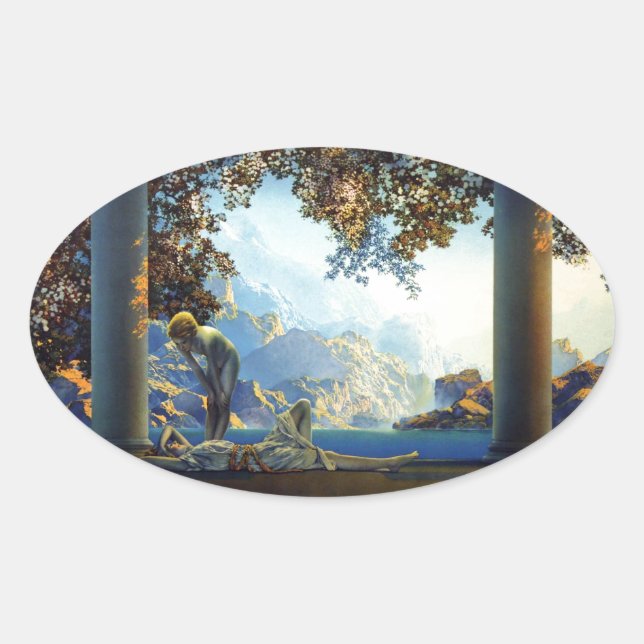 Maxfield Parrish Daybreak Oval Sticker (Front)