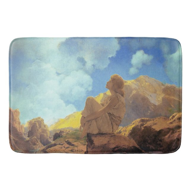 Maxfield Parrish Morning 1922 Cloud Blue Fine Art Bath Mat (Front)