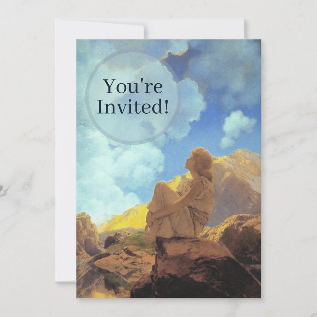 Maxfield Parrish Morning 1922 Cloud Blue Fine Art Invitation (Front)