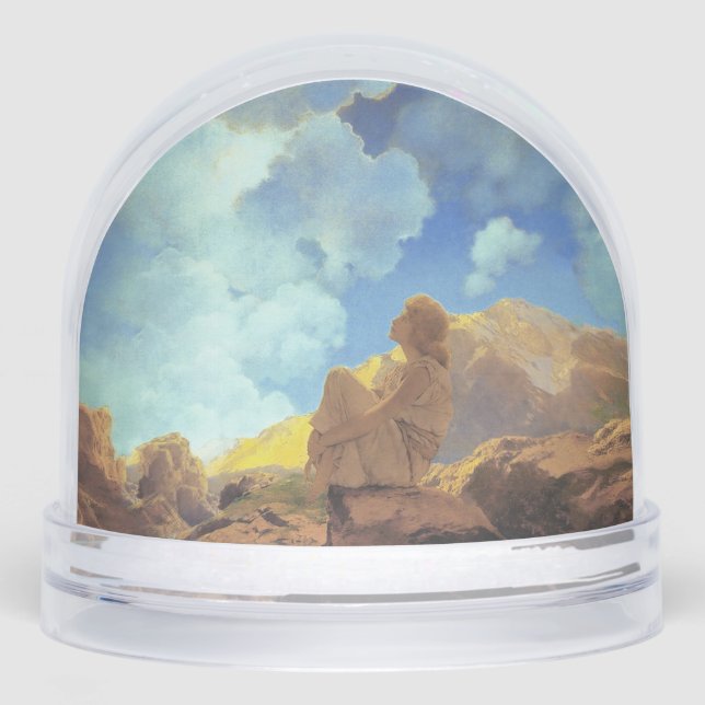 Maxfield Parrish Morning 1922 Cloud Blue Fine Art Snowglobe (Front)