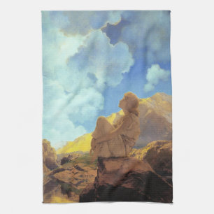 Maxfield Parrish Morning 1922 Cloud Blue Fine Art Tea Towel