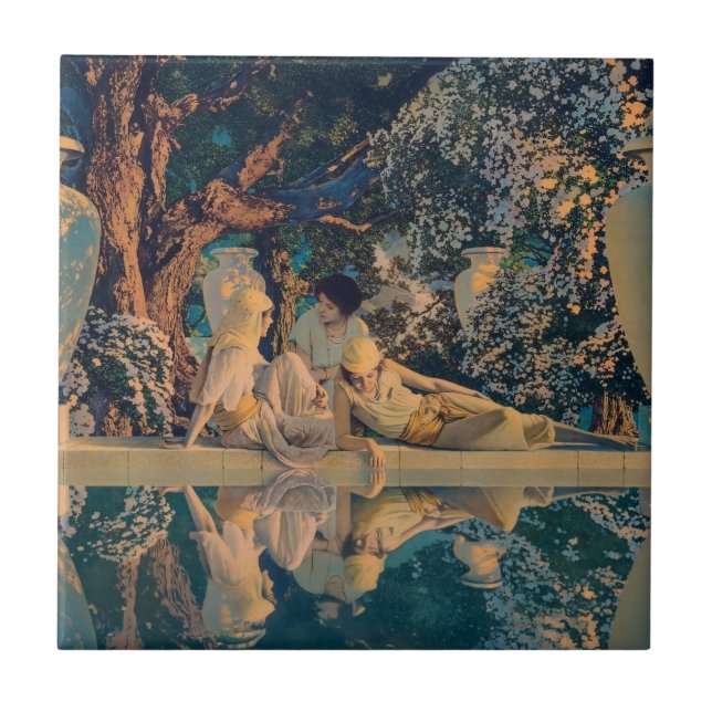 Maxfield Parrish The Garden of Allah 1918 Fine Art Ceramic Tile (Front)