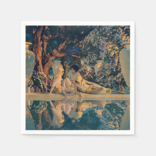 Maxfield Parrish The Garden of Allah 1918 Fine Art Napkin
