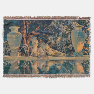 Maxfield Parrish The Garden of Allah 1918 Fine Art Throw Blanket