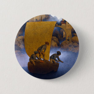 Maxfield Parrish Wynken Blynken and Nod 6 Cm Round Badge