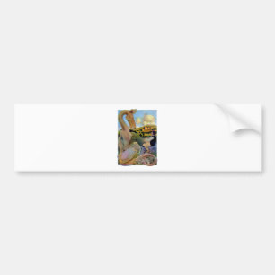 Maxfield Parrish's Conversation with a Dragon Bumper Sticker