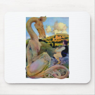 Maxfield Parrish's Conversation with a Dragon Mouse Pad