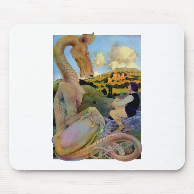 Maxfield Parrish's Conversation with a Dragon Mouse Pad (Front)