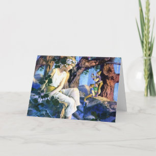 Maxfield Parrish's Fair Princess and the Gnomes Card