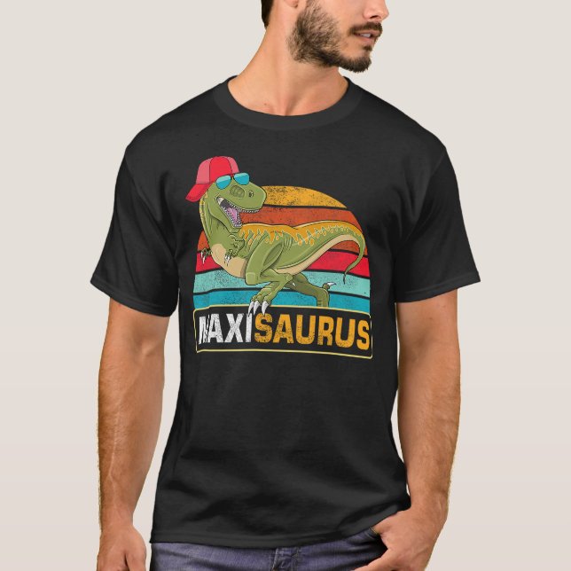 Maxi Saurus Dinosaur Boy Maximilian Name Nickname  T-Shirt (Front)