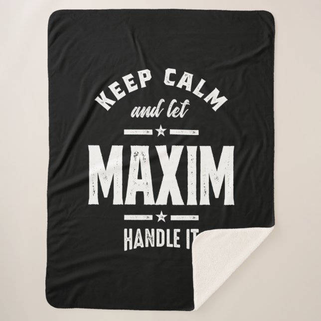 Maxim Personalised Name Birthday Sherpa Blanket (Front)