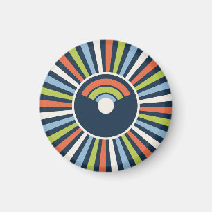 Maximalist 80s sunbursts in persimmon magnet