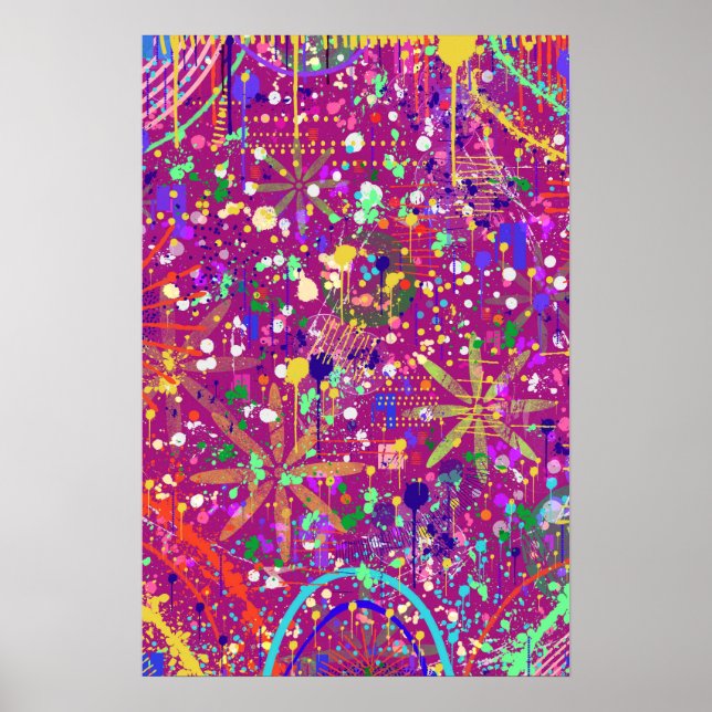 Maximalist Abstract in Bold Colour Poster (Front)