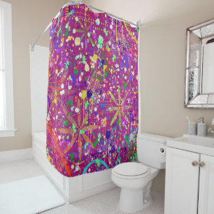 Maximalist Abstract in Bold Colour Shower Curtain