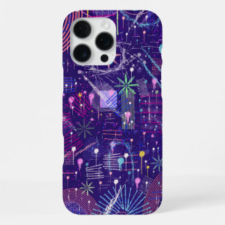 Maximalist Abstract on Purple iPhone 16 Pro Max Case