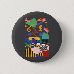 Maximalist Art Inspired Design 6 Cm Round Badge