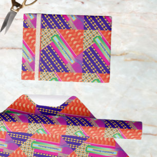 Maximalist Birthday Repeating Patterns Colourful  Wrapping Paper